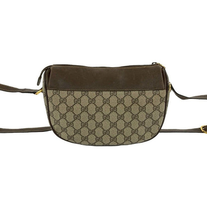 Gucci Vintage Sherry Line GG Logo Leather Shoulder Bag Brown — view 3
