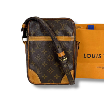 Louis Vuitton Danube Shoulder Bag Monogram Leather Brown