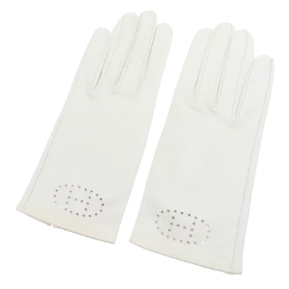 Hermes Logo Leather Gloves