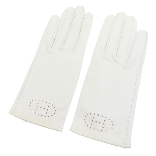 Hermes Logo Leather Gloves