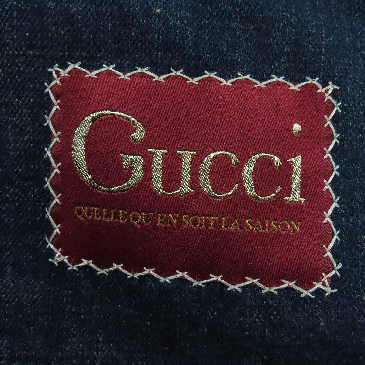 Gucci GG Washed Organic Leather Denim Jacket Indigo 34 with Hanger Made — view 8
