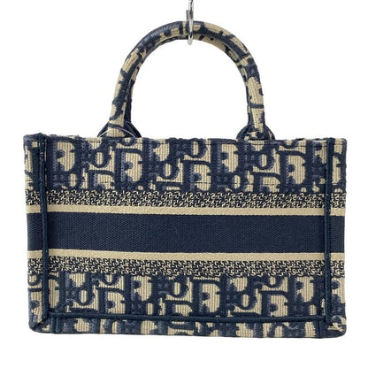 Dior/christian Dior Tote Book Tote Bag Mini Navy Ivory And Blue