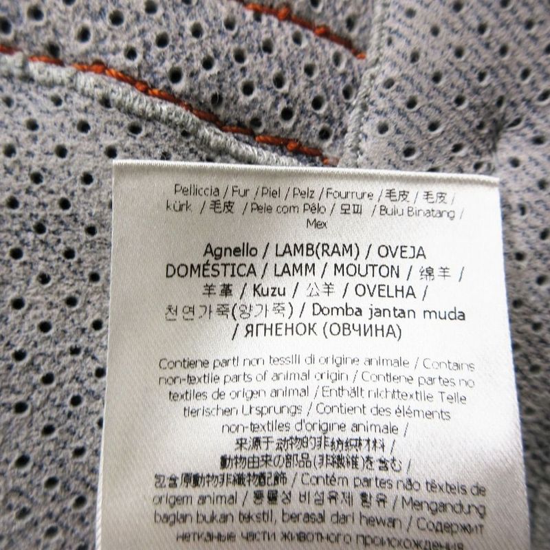 Fendi Lamb Mouton Double Riders Jacket Short Length Light Blue Size 40 Ap12-15-4