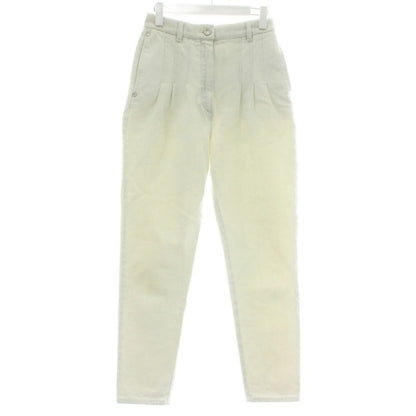 Chanel Denim Pants Jeans Tapered Coco Button Zip Fly 36 S White XZ