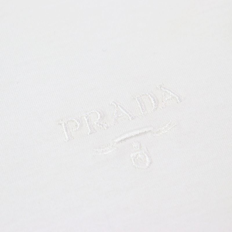 Prada 24SS Ujn884 Cotton 100% Logo Embroidery Crew Neck Short Sleeve T-shirt