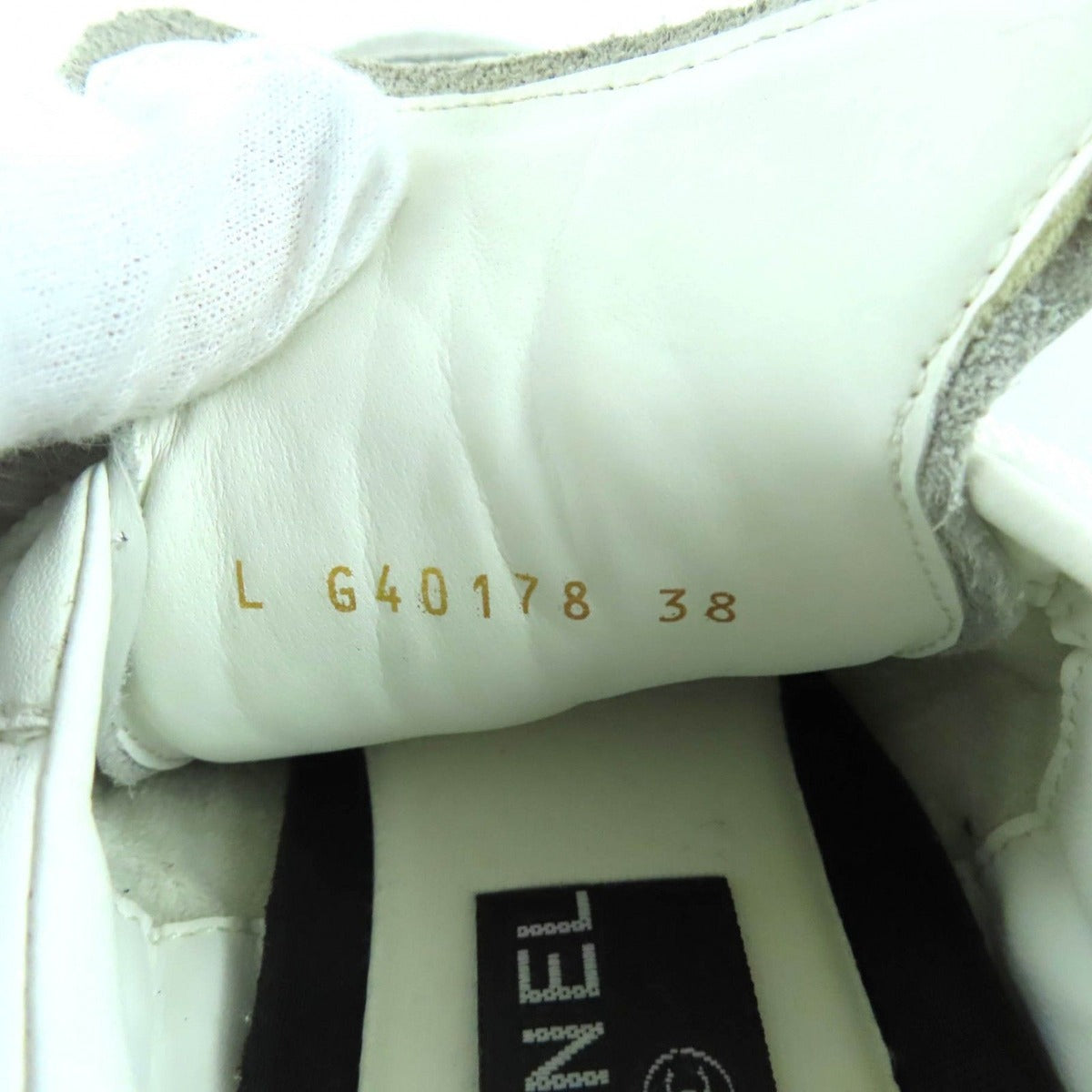 Chanel Quilted Lace-Up Leather Sneakers White 38 — view 12