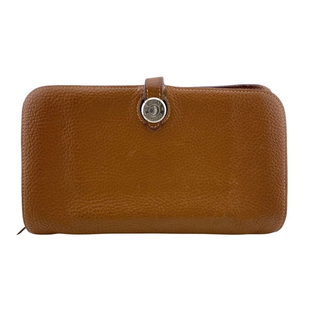 Hermes Dogon GM Leather Wallet Brown