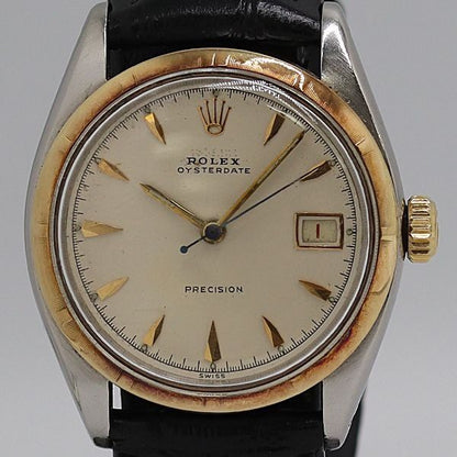 Rolex Oyster Precision Date Manual Winding Beige Dial Watch Tam