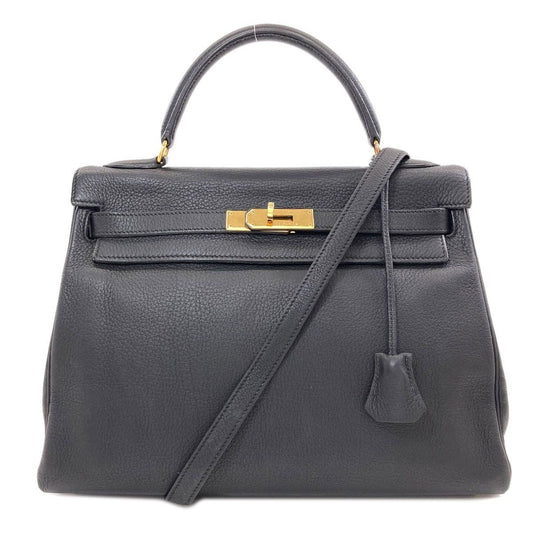 Hermes Kelly 32 Retourne Gold Handbag Taurillon