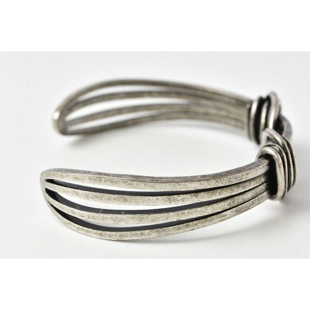 Saint Laurent Bangle Bracelet Cuff Vintage Silver — view 4
