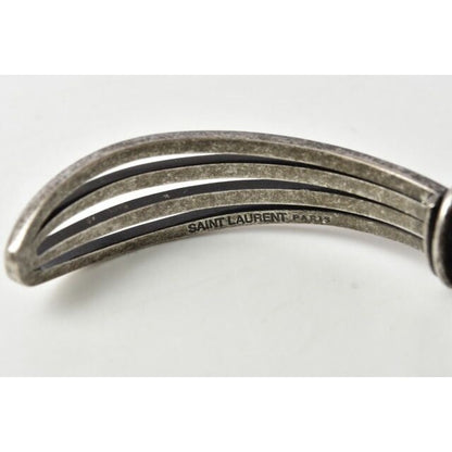 Saint Laurent Bangle Bracelet Cuff Vintage Silver — view 5