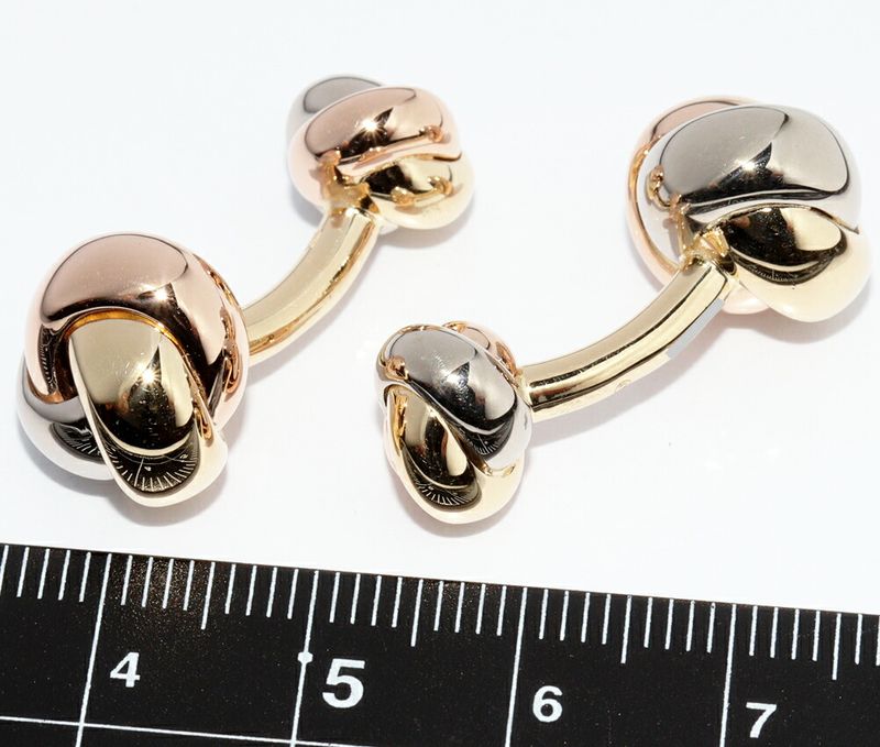 Cartier Cufflinks 18K Yellow Gold 18K White Gold 18K Pink Gold Trinity Cufflinks