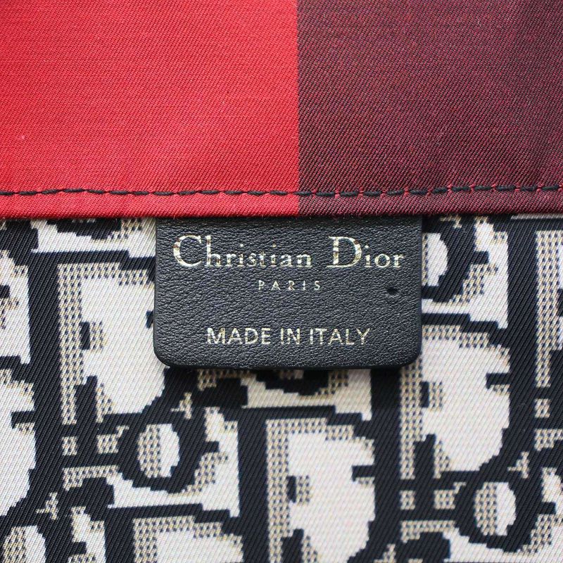 Christian Dior 19aw Double L Canvas Check Tote Bag 50-Ma-0179 Red