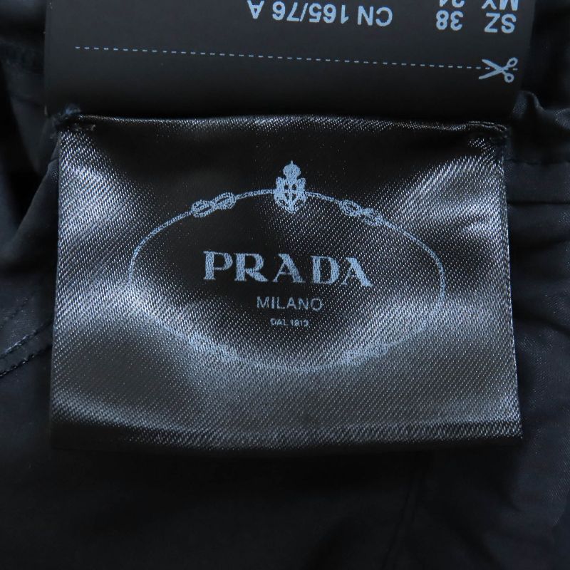 Prada 2021 P454f 100% Silk Triangle Logo Triangle Plate With Drawcord Short