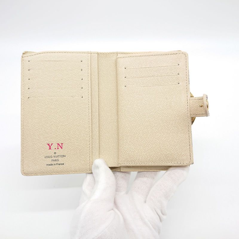 Louis Vuitton Damier Azure Portefeuille Viennois Foldable Wallet Clasp Gusset