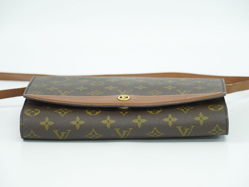 Authentic Louis Vuitton LV Bordeaux Monogram 2WAY Shoulder Bag Clutch Bag Brown