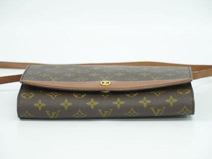 Authentic Louis Vuitton LV Bordeaux Monogram 2WAY Shoulder Bag Clutch Bag Brown
