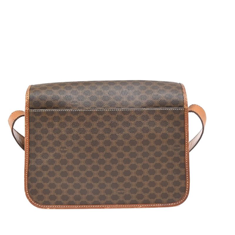 Celine Shoulder Bag Macadam PVC Leather Brown 05ka866