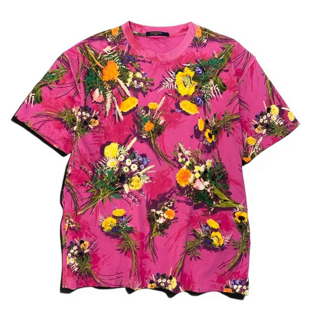 Louis Vuitton Flower Embroidery T-Shirt Flour M Pink — view 2