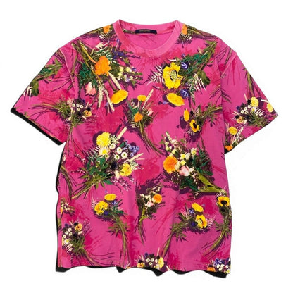 Louis Vuitton Flower Embroidery T-Shirt Flour M Pink — view 2