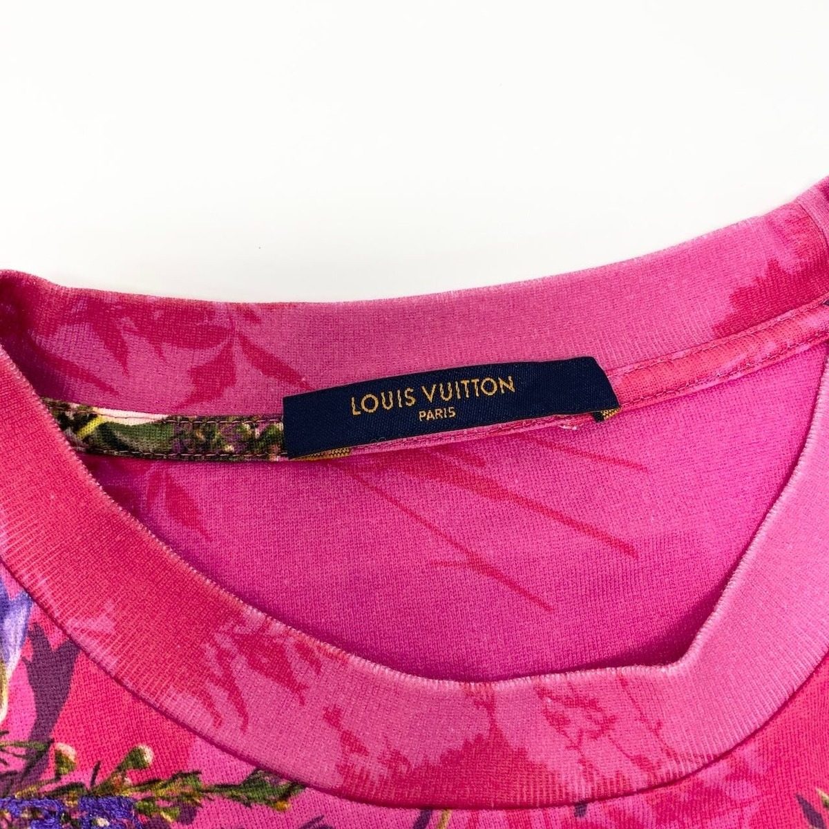 Louis Vuitton Flower Embroidery T-Shirt Flour M Pink — view 7