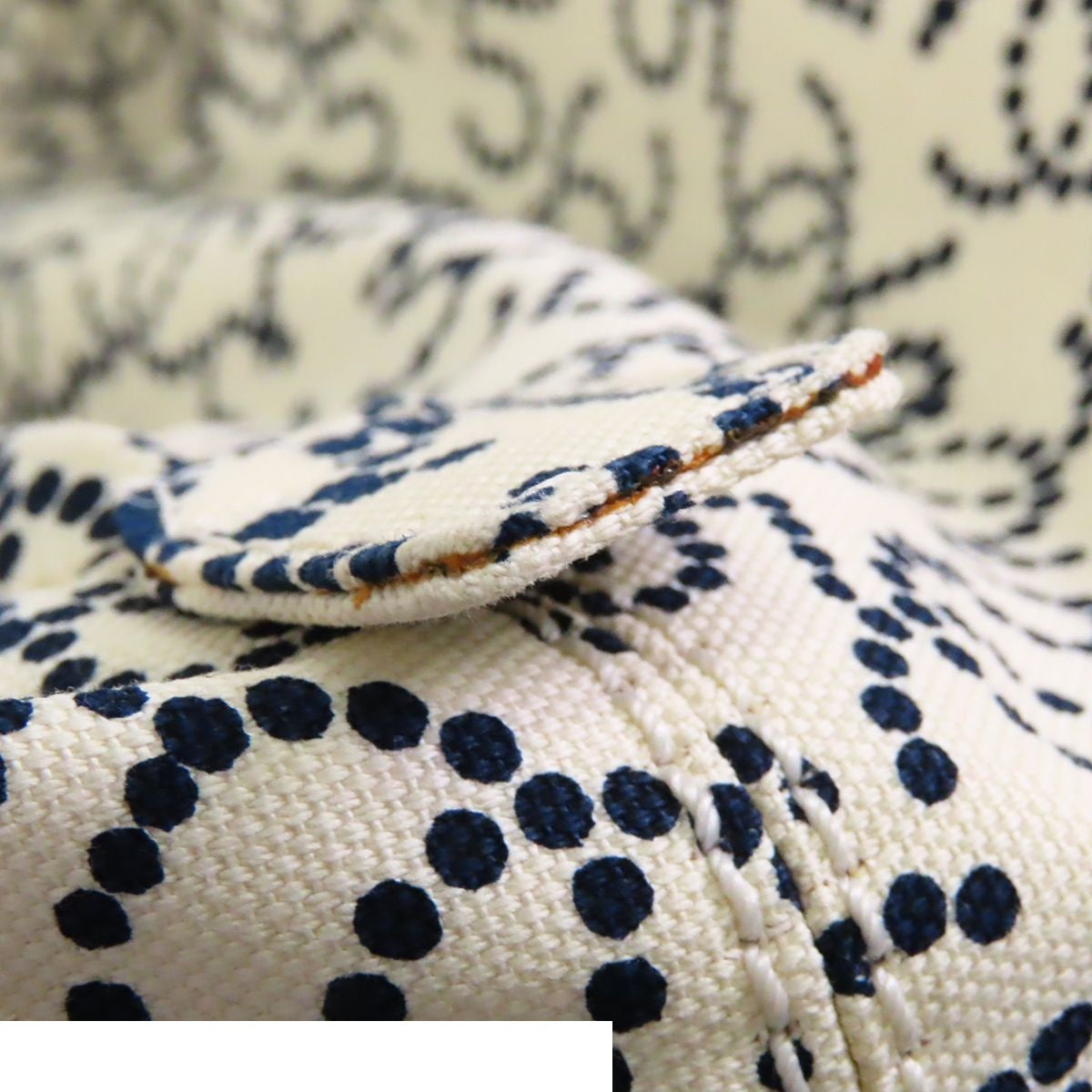 Chanel NO 5 Arabesque Ivory Navy Silver Canvas CC Logo Mini Boston Bag — view 6