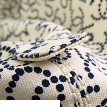 Chanel NO 5 Arabesque Ivory Navy Silver Canvas CC Logo Mini Boston Bag — view 6