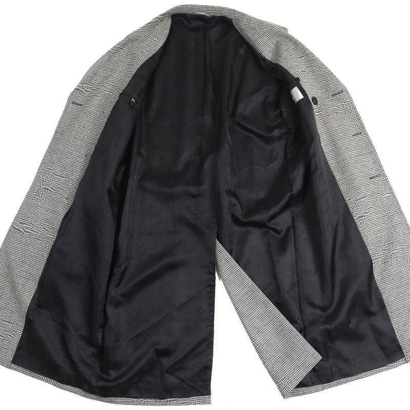 DIOR Christian DIOR Homme 933c307a4602 100% Wool Staggered Pattern Long Coat With CD Logo