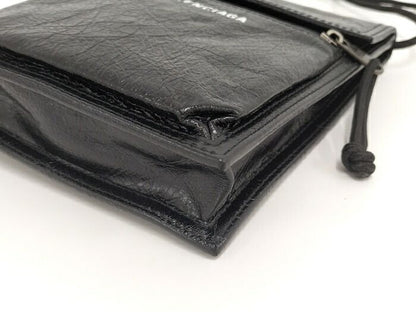 Balenciaga Explorer Shoulder Bag Leather Black 532298