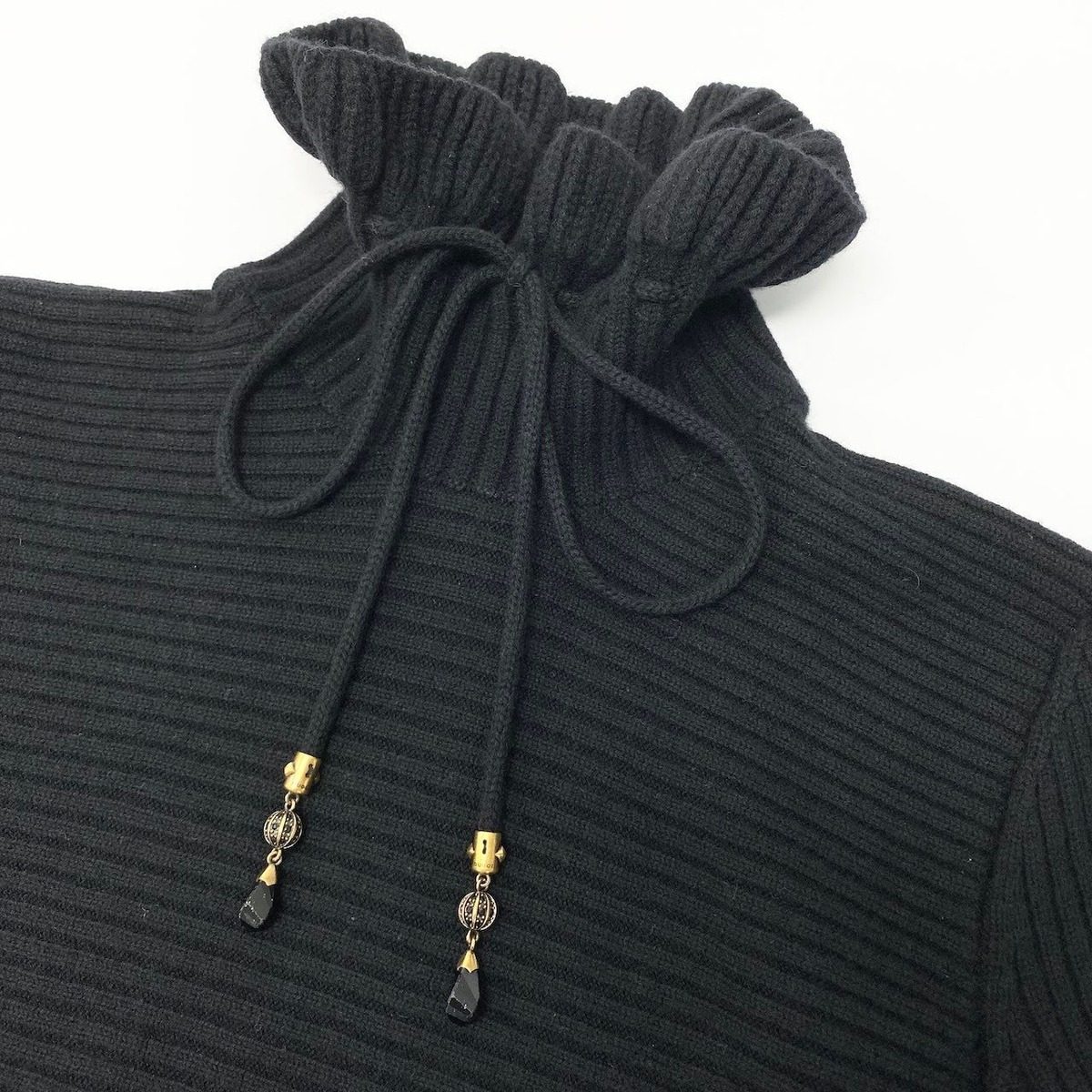 Gucci Drawcord Turtle Neck Knit Sweater S Black — view 4