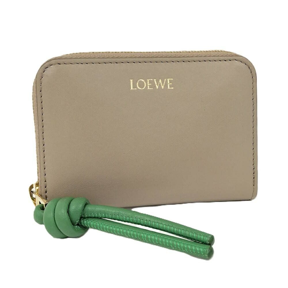 Loewe Zip Coin Bath Leather Beige Wallet