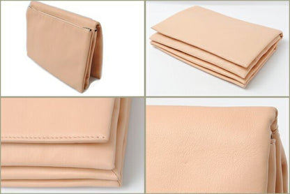 Celine Clutch Pouch Clutch Bag 173033 Lambskin SOFT TRIO Soft Trio Pink Beige