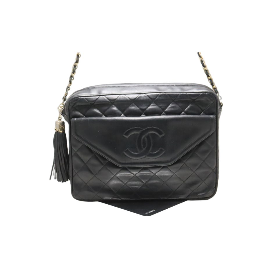 Chanel Quilted Fringe GD Leather Chain Shoulder