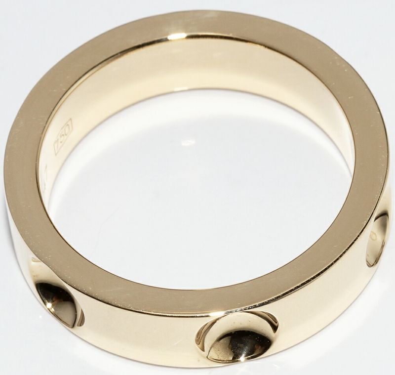 Louis Vuitton 18K Yellow Gold Petite Bague Empreinte Ring Q9126f
