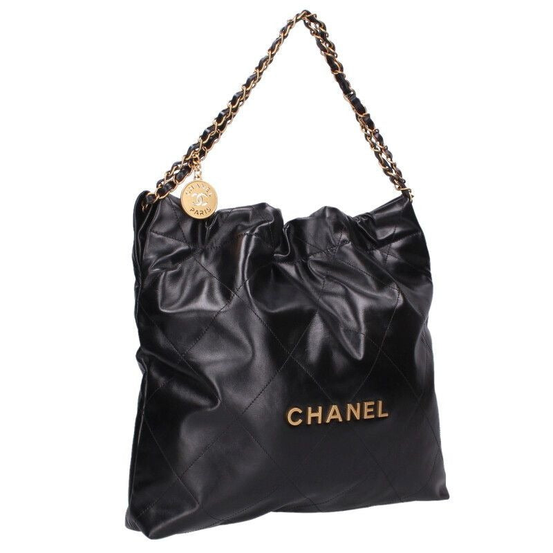Chanel 22 Shiny Calfskin Chain Shoulder Bag