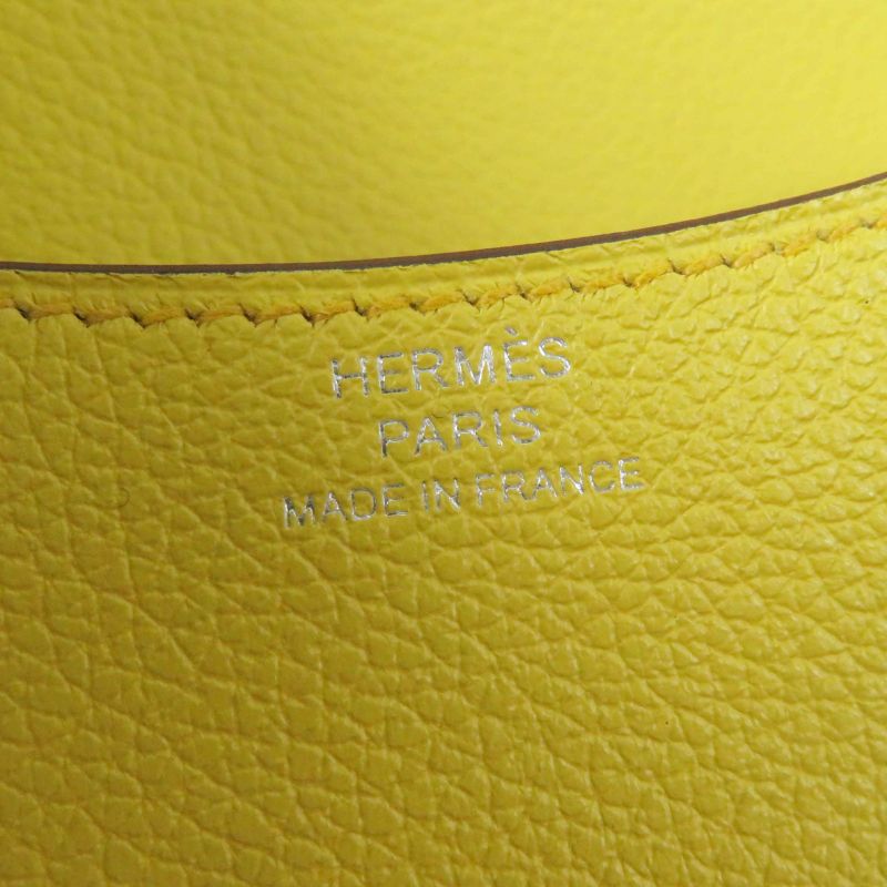 Hermes Constance Slim Verso Silver Hardware Evercolor Coin Case Sun New Blue