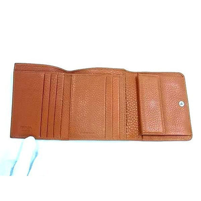 Prada Wallet 1 M0176 Brown Leather Trifold — view 5