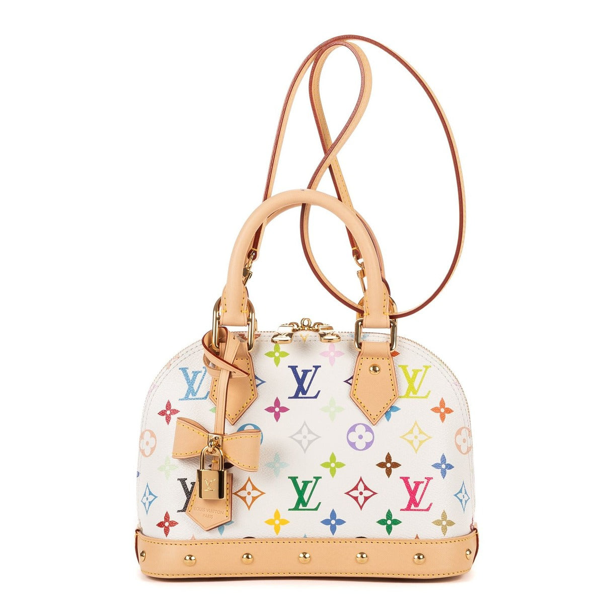 Louis Vuitton Limited Edition LV Takashi Murakami Alma Bbwhite Handbag White Multicolor