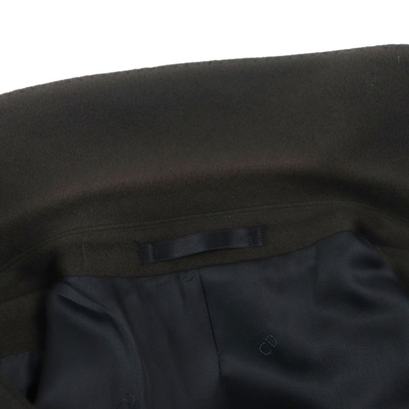 Christian DIOR Vintage 100% Cashmere Double Chester Coat Dark