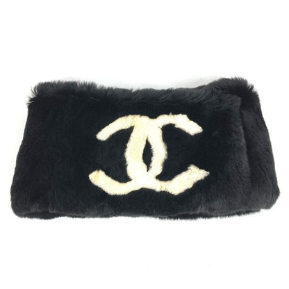 Chanel Scarf CC Logo Coco Mark Tippet Black
