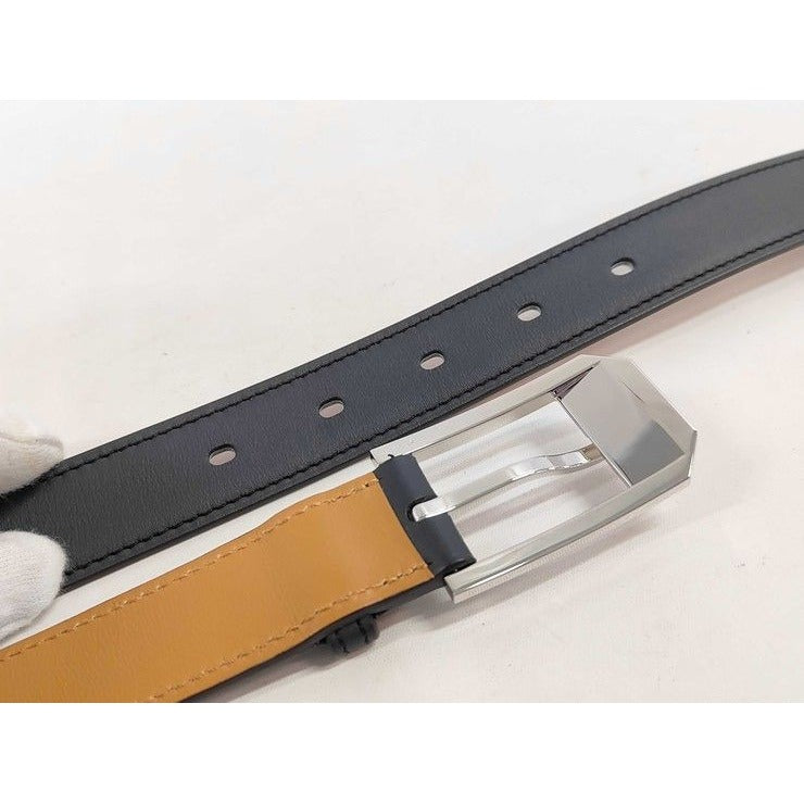 Hermes Belt Andy 26 Blue Indigo Gold Leather Silver — view 4