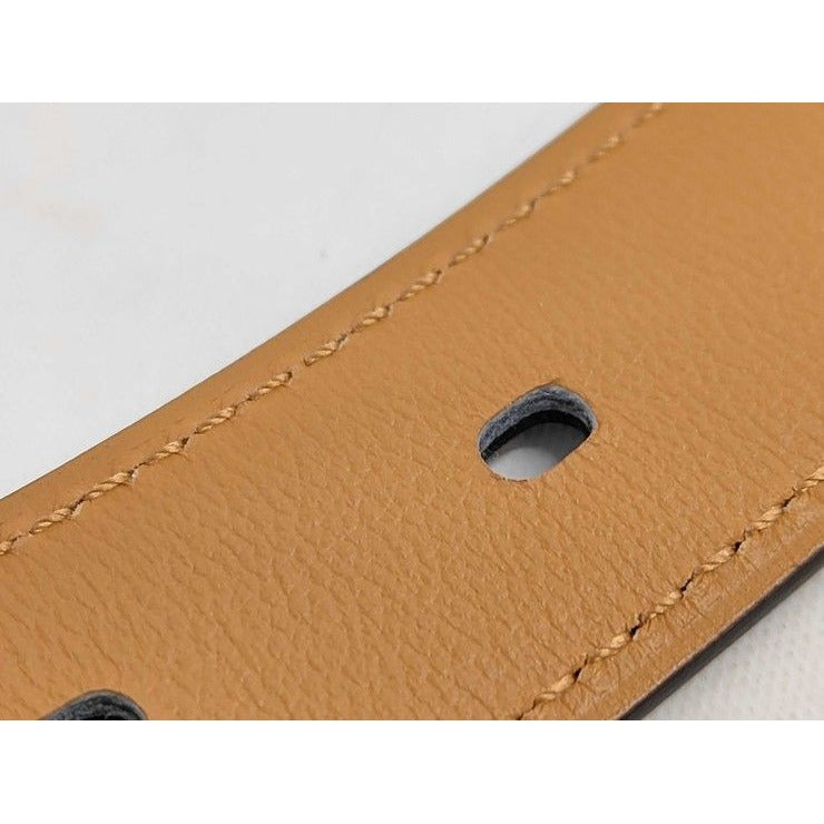 Hermes Belt Andy 26 Blue Indigo Gold Leather Silver — view 5