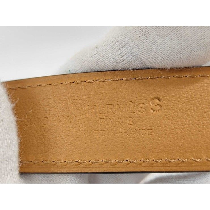 Hermes Belt Andy 26 Blue Indigo Gold Leather Silver — view 6