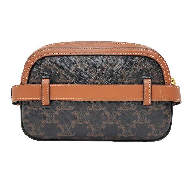 Celine Belt Bag Triomphe Body Brown Tan Canvas 19267 Women's Men's