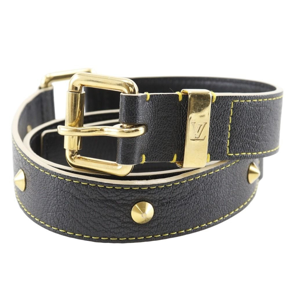 Louis Vuitton Ceinture Suhali Studs Leather Noir Black