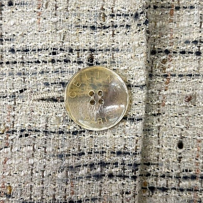 Celine Tweed Jacket Beige Excellent Condition Cleaned Size 40