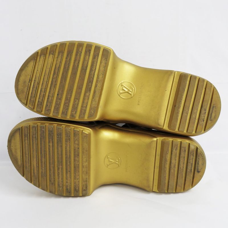 Louis Vuitton Sandals LV Akrite Monogram Brown Gold 36 23.0cm (9.06in)
