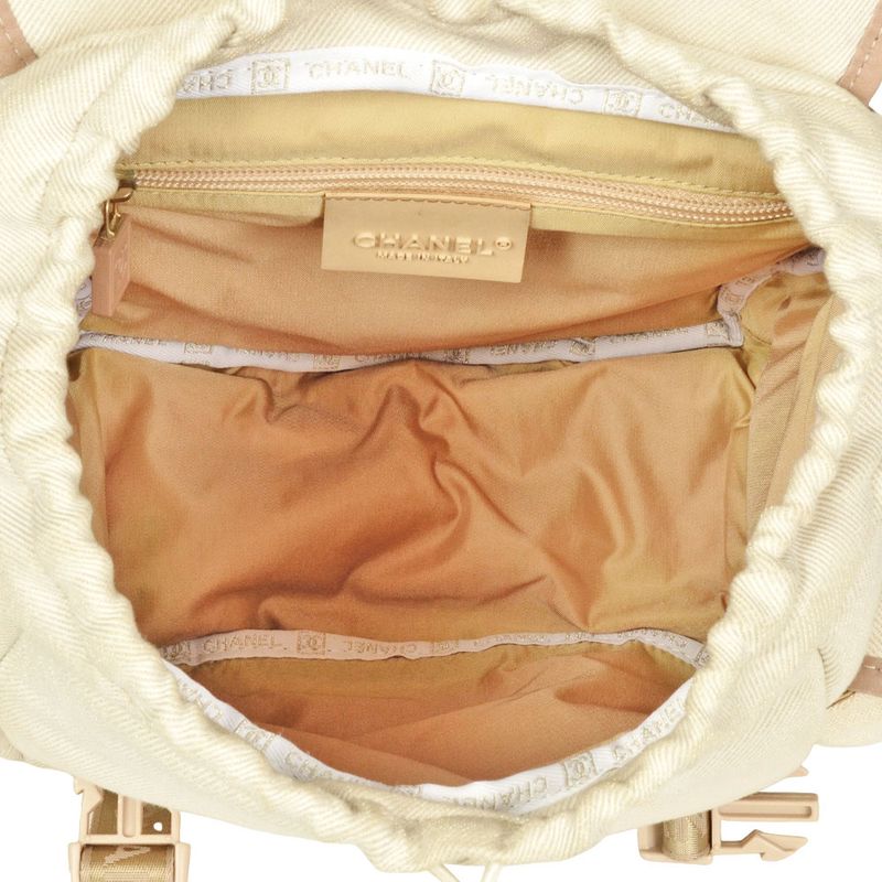 Chanel Coco Mark Sport Line Backpack Canvas Beige