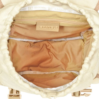Chanel Coco Mark Sport Line Backpack Canvas Beige