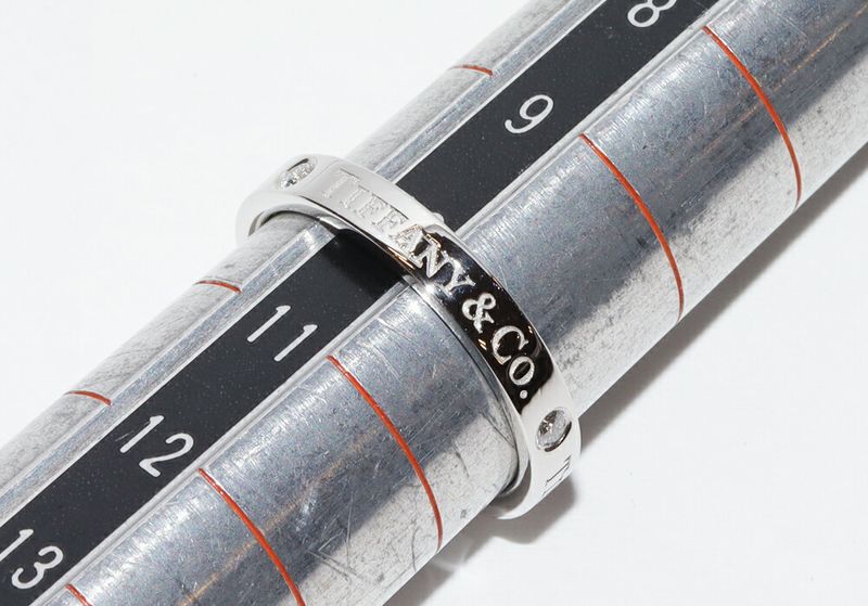 Tiffany & Co Ring Pt950 Diamond 3P (007ct) T&CO Band Ring With Flat Band Ring